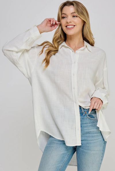 Tiffany Linen Button-Down Shirt