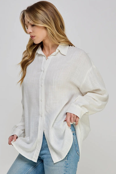 Tiffany Linen Button-Down Shirt